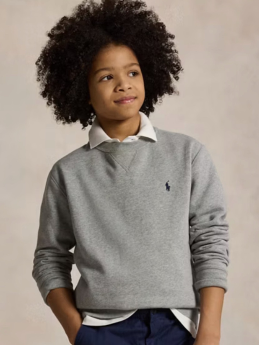 NWOT Ralph Lauren Polo Fleece Sweatshirt XL Boys 16-18 Grey